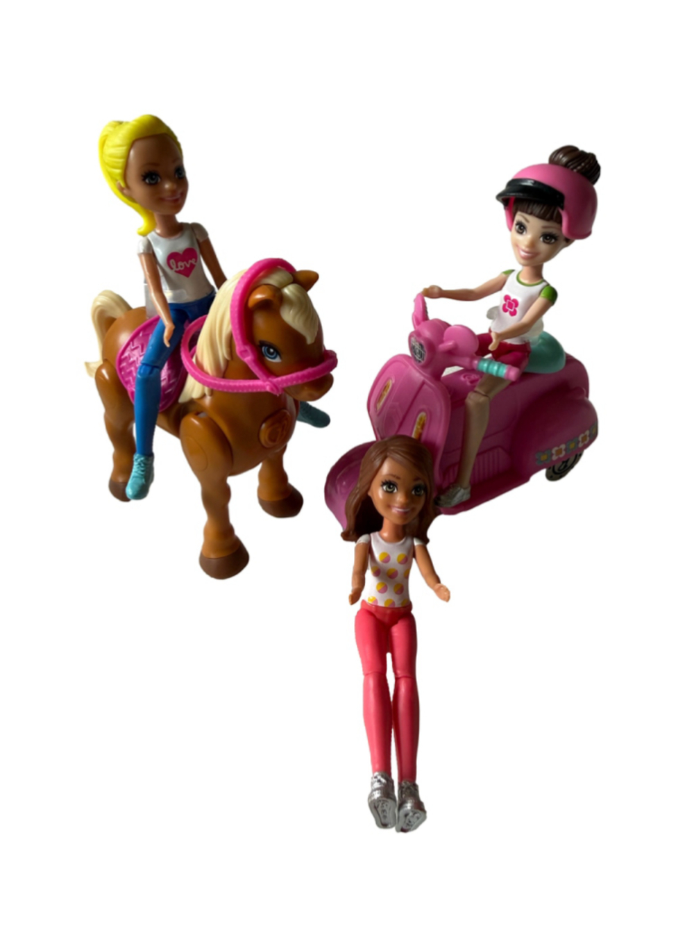 Barbie On The Go Pony Scooter 3 dolls 2017